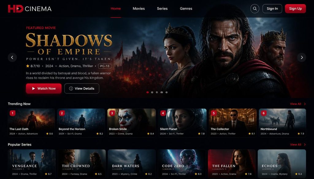 HD Cinema website