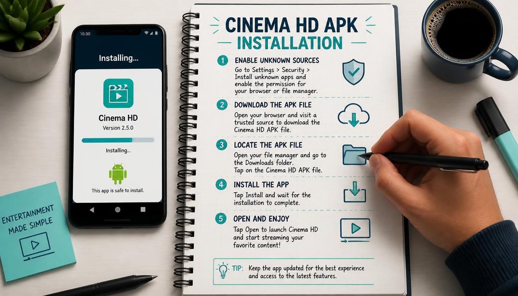 Cinema HD APK installation